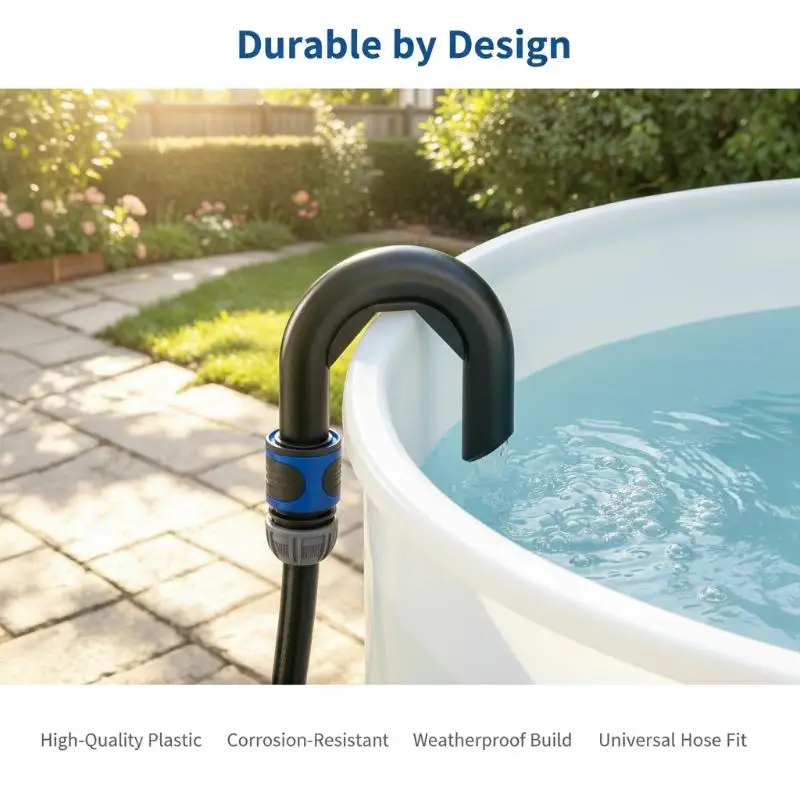 Garden Hose Hook, Self Priming Siphon Hose For Auto Drain & Fill Rainwater Transfer, Anti-Kink Water Guide, Courtyard Organizer