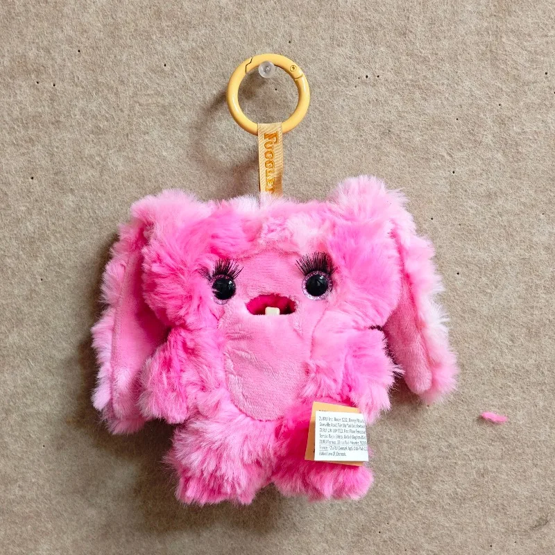 

In Stock Genuien Fuggler Baby Pinkles Keychain Doll Pink 10cm Plush Teeth Monster Ugly Cute Key Ring Backpack Pendant Toys Gift