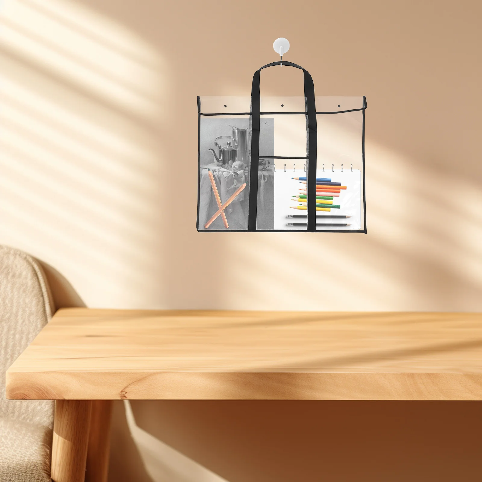 حقيبة لوحة الرسم قابلة للطي منظم مستلزمات الفن تصميم أزرار خاطفة مقبض قوي لتخزين أدوات الرسم غير المنسوجة من مادة PVC