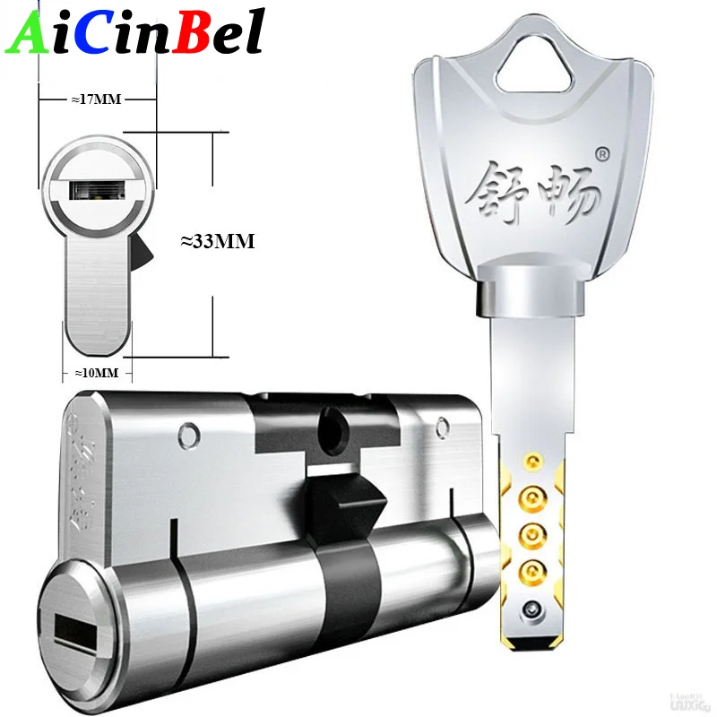 

65-120MM Lock cylinder Israel technology Locks Suspended Child-Mother Bead Anti-theft Door lock core door lock 10 keys