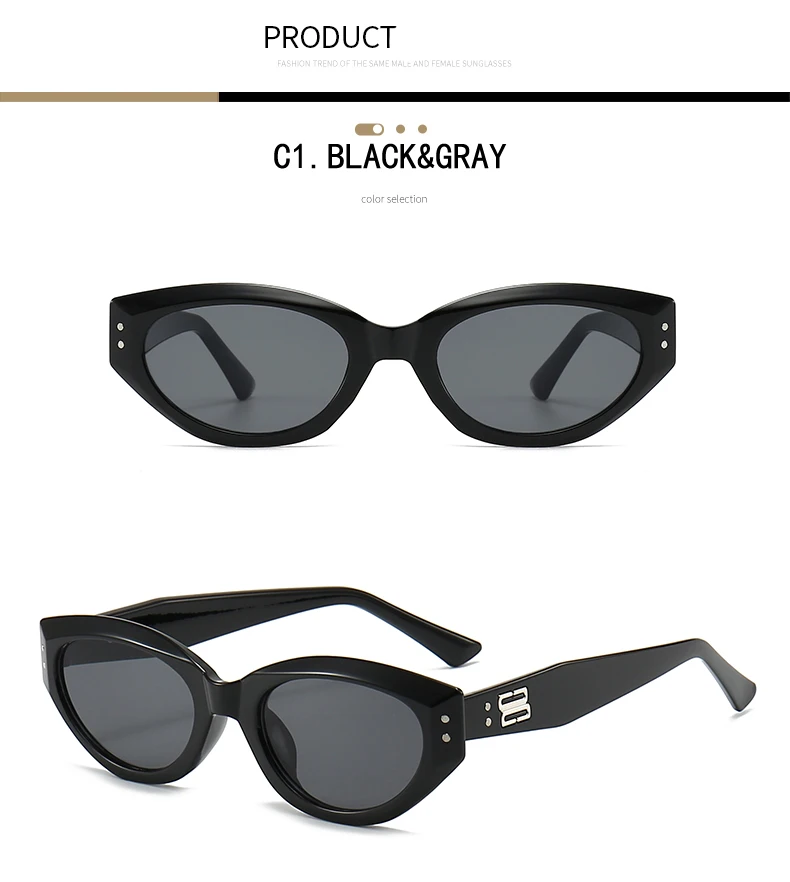 Cat-Eye-Sonnenbrille für Damen und Herren, UV400, Designer-Stil, Rokoko-Spionage, modische Luxus-Designermarke Jennie Korea – Detail 9