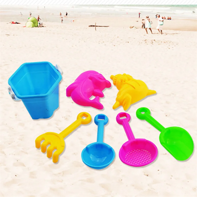 7PCS Summer Beach Toys for Kids Sand Set Beach Game Toy for Children Beach Buckets Shovels Sand Gadgets Water Play Tools