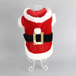 Santa Christmas Costume Clothes for Pet Small Dogs Winter Dog Hooded Coat Jackets Puppy Cat Clothing Chihuahua Outfit