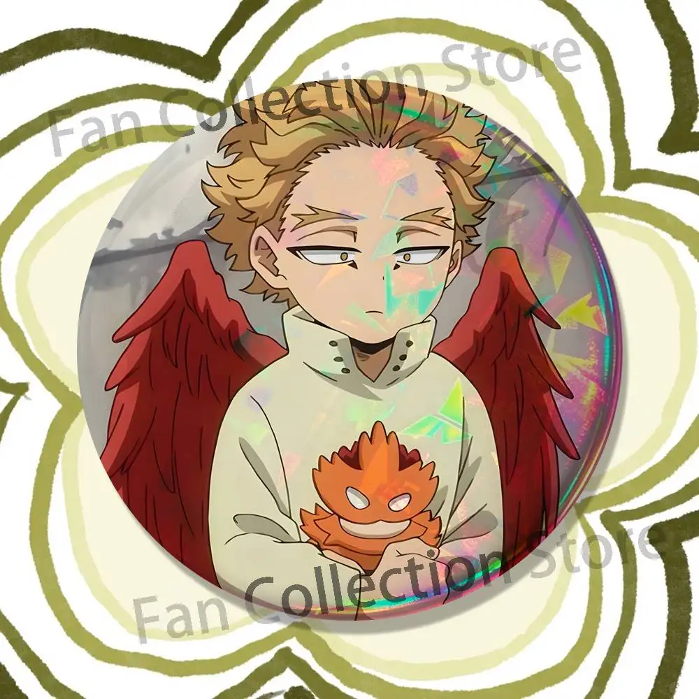 My H-Hero Anime Hawks Emaille-Pins, lustige Cartoon-Figuren, Abzeichen, Modeschmuck, Accessoires, runde Snap-in-Brosche für den Rucksack – Detail 11