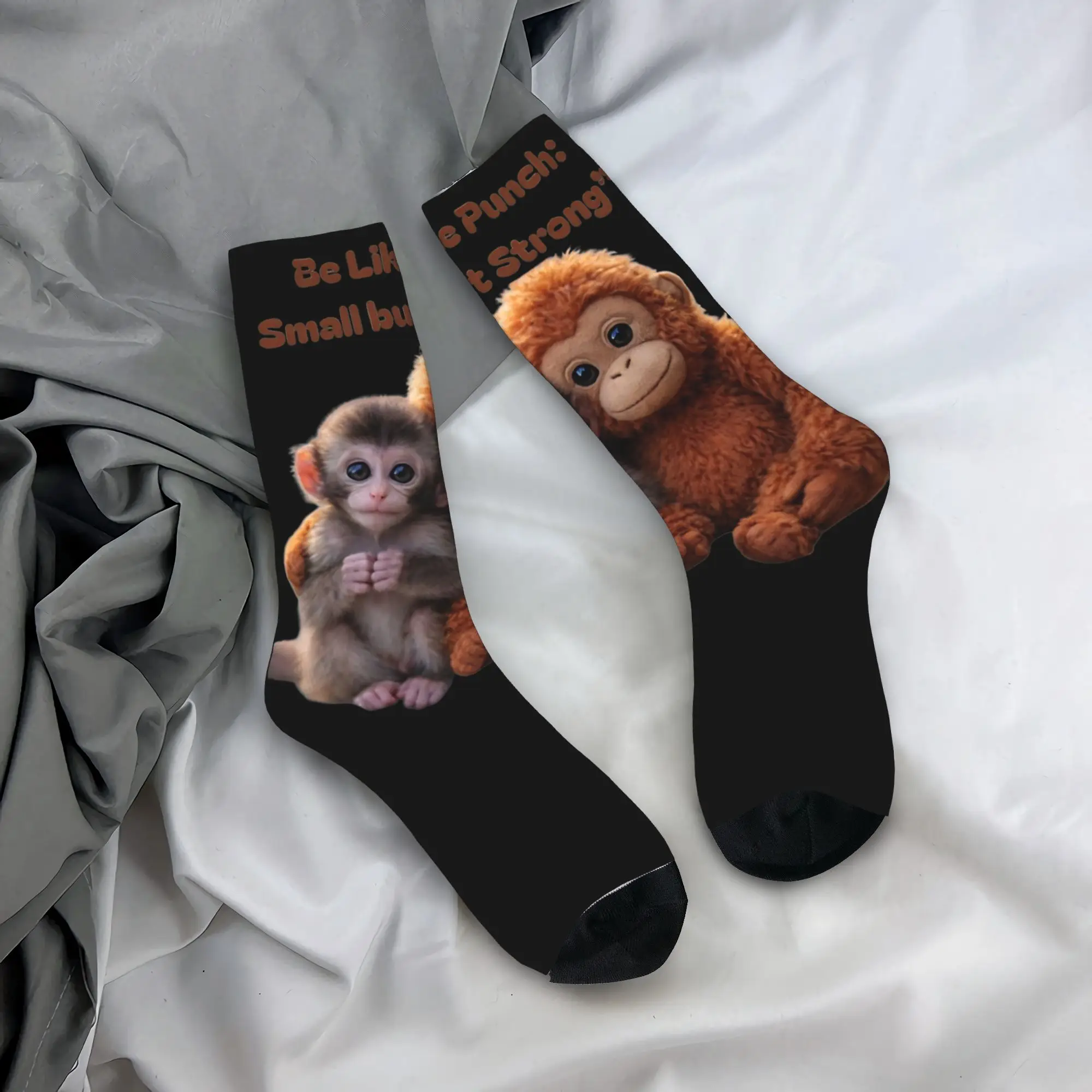 

Punch Monkey Cute Emotional Design Socks Printed Stockings Anti-Slip Adults Men Socks High Quality Winter Modern Outdoor Socks