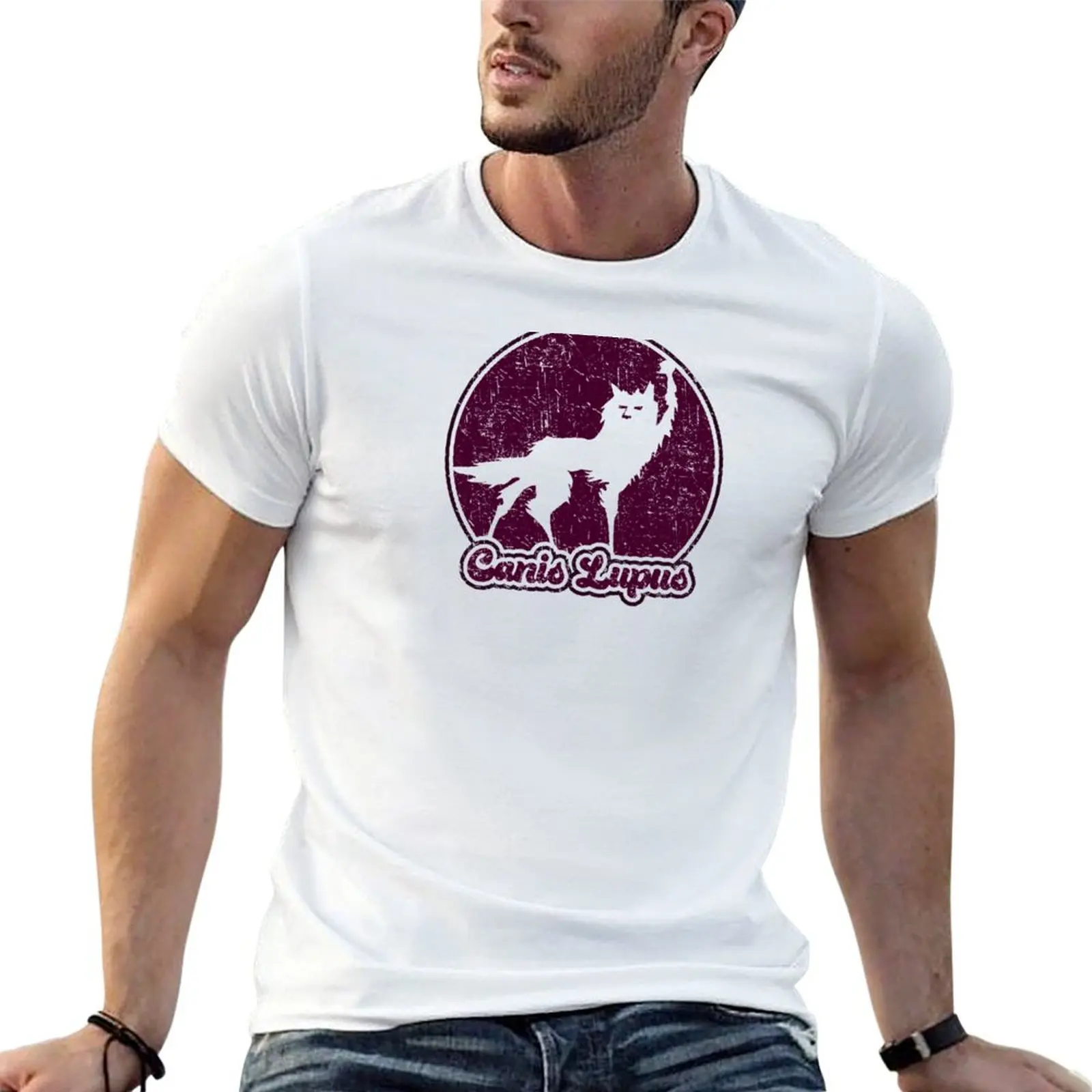 Fantastic Mr Fox - Wolf - Canis Lupus - Plum Distressed T-Shirt funny meme t-shirts Louboutins tshirts for men