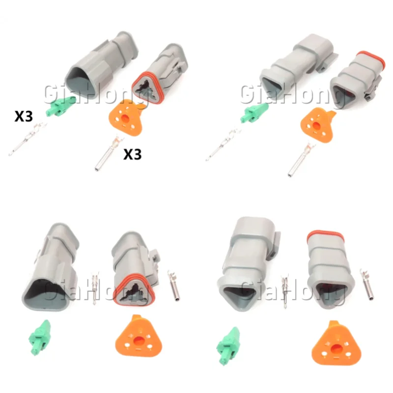 

1 Set 3 Ways AC Assembly Parts Car Pump Truck Nozzle Sealed Wire Socket DT04-3P-E008 DT04-3S-E008 Auto Plastic Housing Plug
