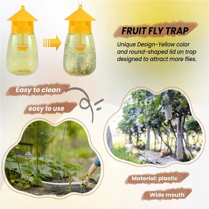 Fly Reusable Traps, Fruit Fly Traps Fly Catcher Outdoor Top-Rated