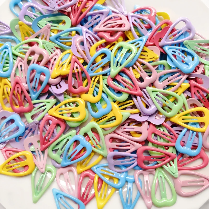 

30pcs 3cm Heart Metal BB Hairpins Colorful Girls Hairclip DIY Kids Hair Clip Jewelry Making Hair Accessories Wholesale