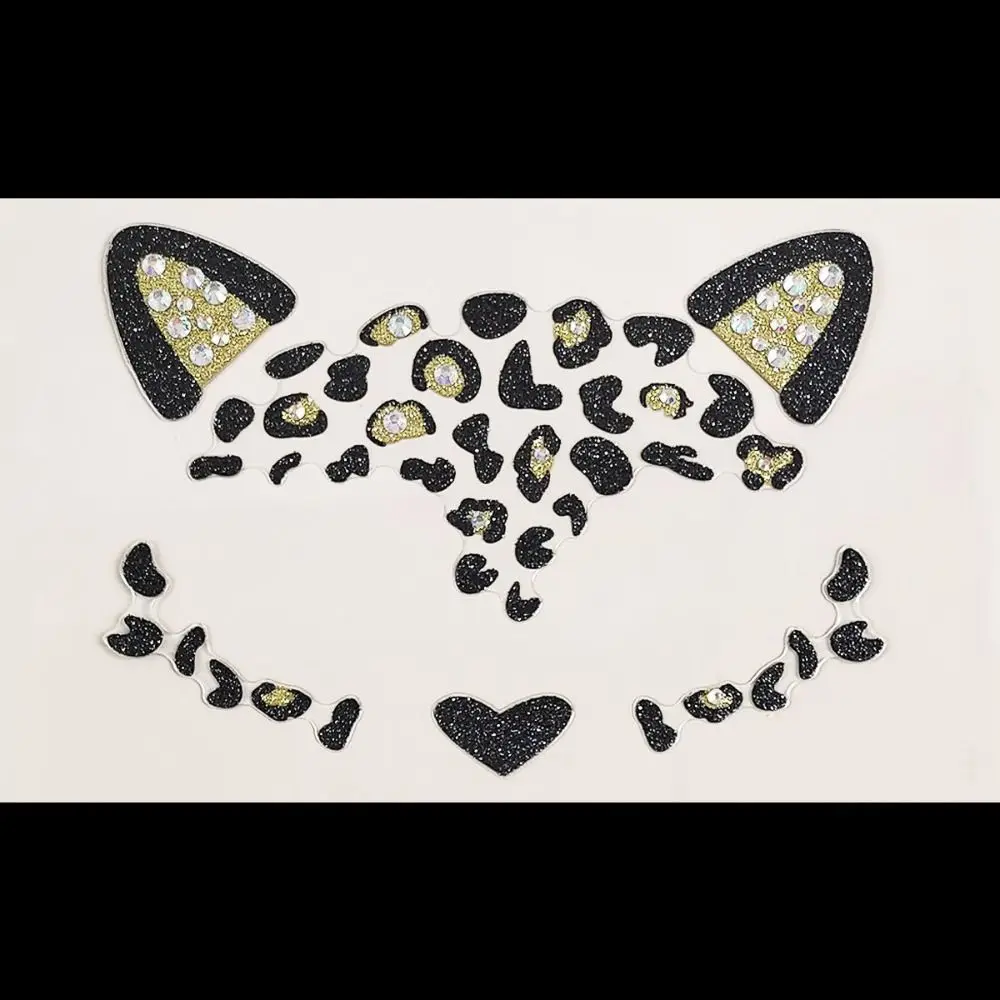 

Акриловые алмазные татуировки на лице кошки, временные долговечные поддельные наклейки на лицо кошки, водонепроницаемые профессиональные татуировки, наклейки для девочек