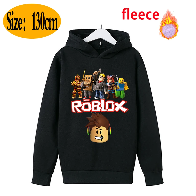 Hot Roblox felpa con cappuccio in pile abbigliamento ragazza ragazzo pullover cartone animato felpa Oversize con cappuccio bambino Top Coat tuta