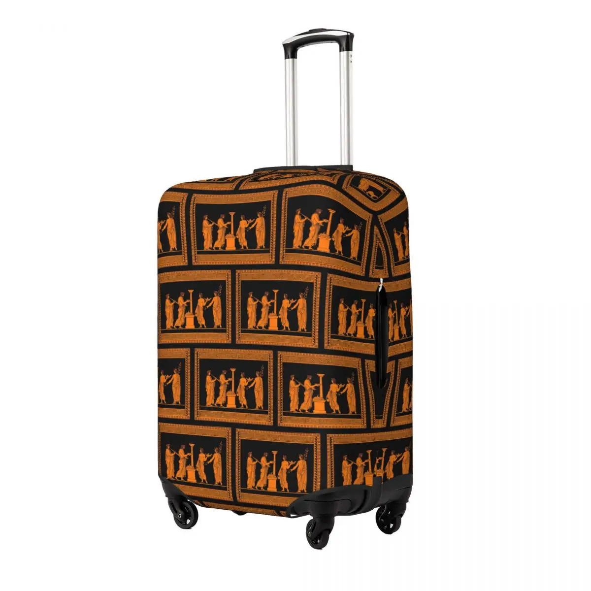 

Red Figure Greek Vase Offering Scen Suitcase Cover Protection Elastic Travel Luggage Protector Covers for 18-32 Inch