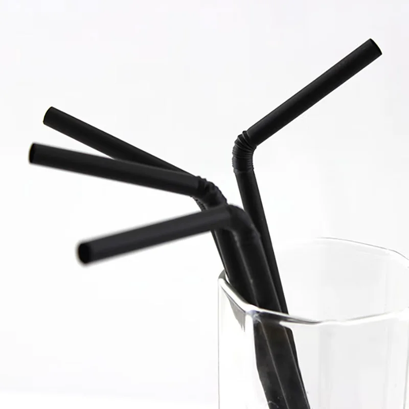50-1000Pcs Drinking Straws Colorful & Black rietjes Flexible Wedding Party Supplies Drinking Straws Kitchen Wholesale
