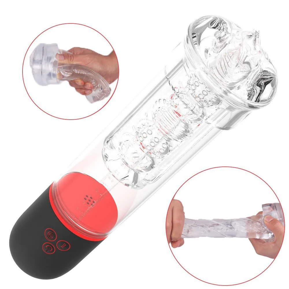 Full Automatic Penis Trainer Full Intelligent Muscle Increasing Multi Frequency Strong Shock Suction Vacuum Masturbation Cup