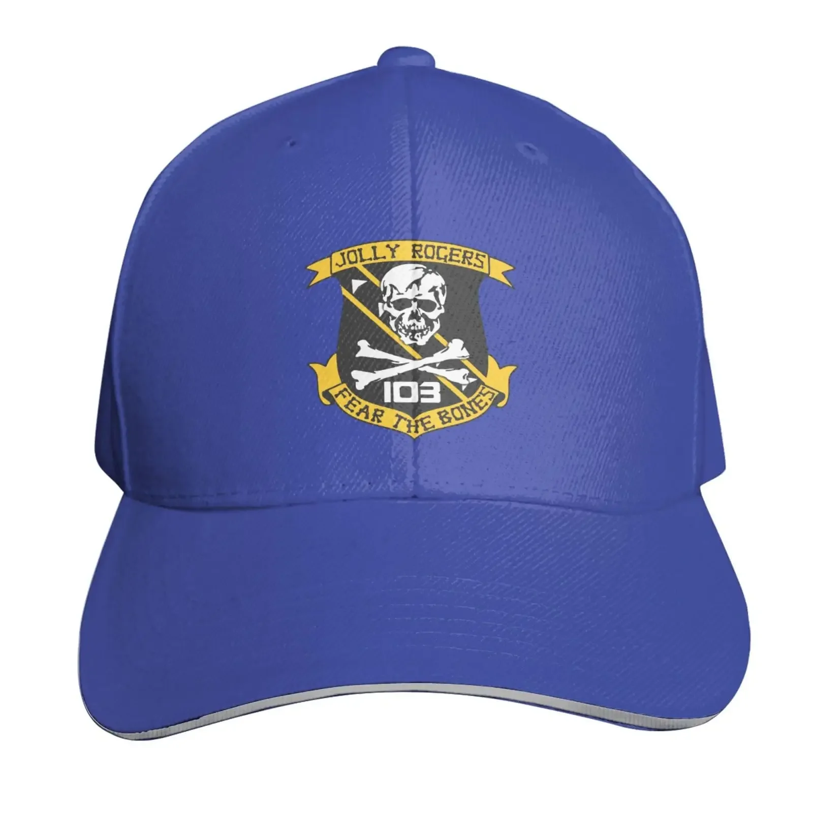 Vfa-103 Fear The Bones Jolly Rogers Hat Baseball Cap Duck Tongue Cap Adult Sandwich Hat Blue