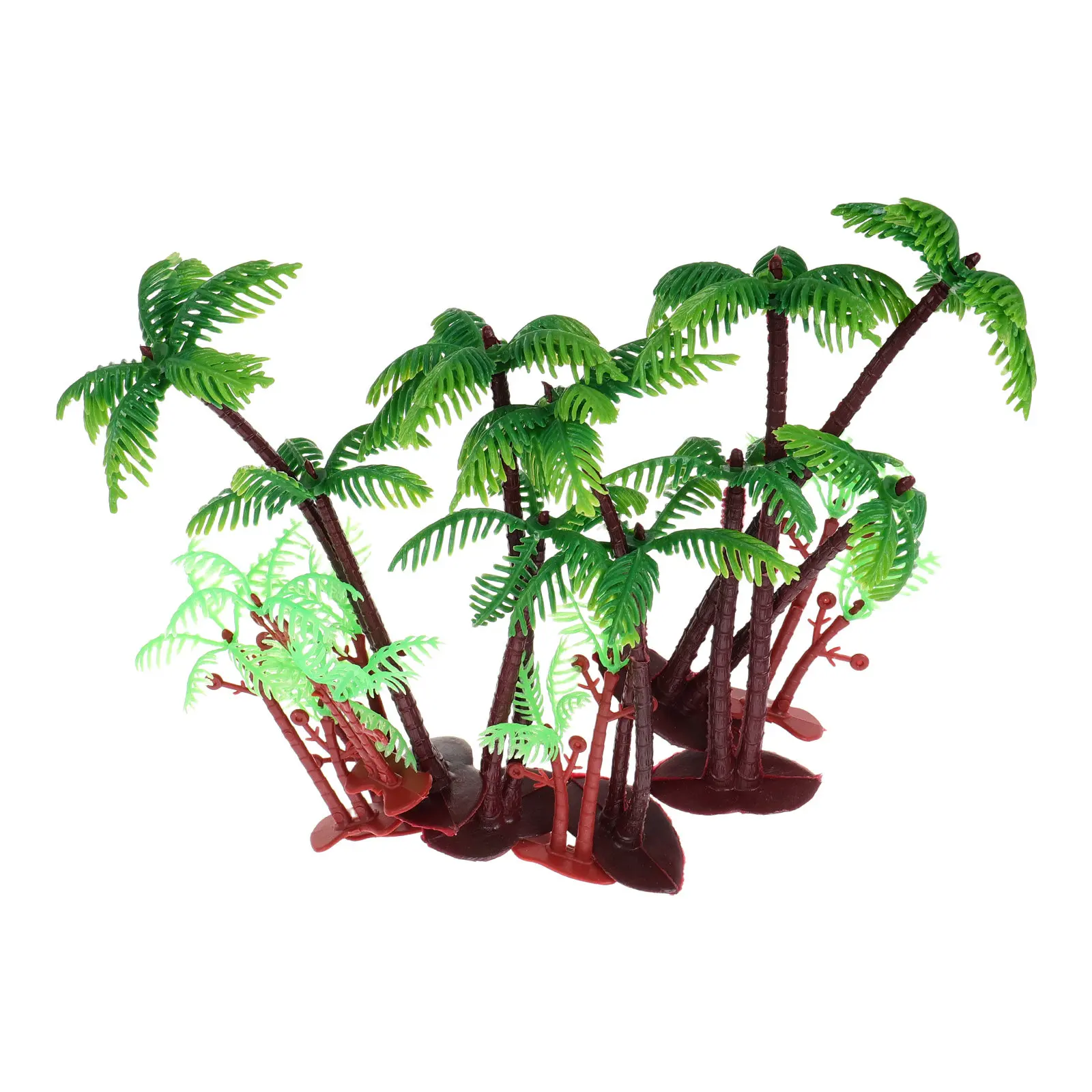 10pcs Coconut Tree Cake Toppers Beach Theme Decorations Three Dimensional Plastic Party Inserts Cupcake Accessories Palm Tree