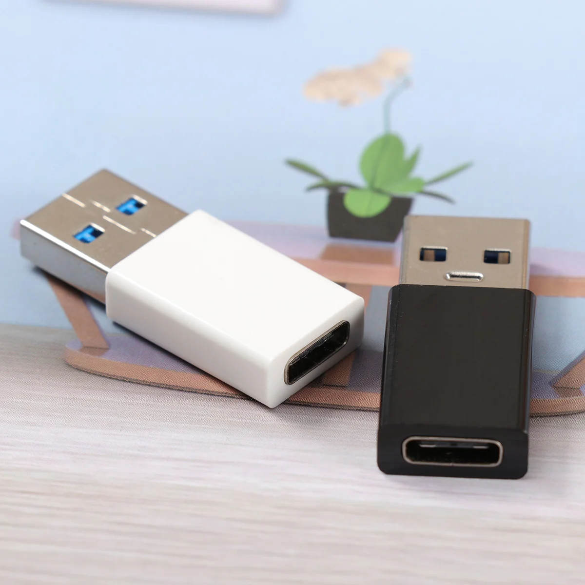 

2 шт. Mini ABS USB 30 переходник типа C «мама» OTG USB30 на USB C адаптер-конвертер для смартфонов, планшетов (черный и белый)