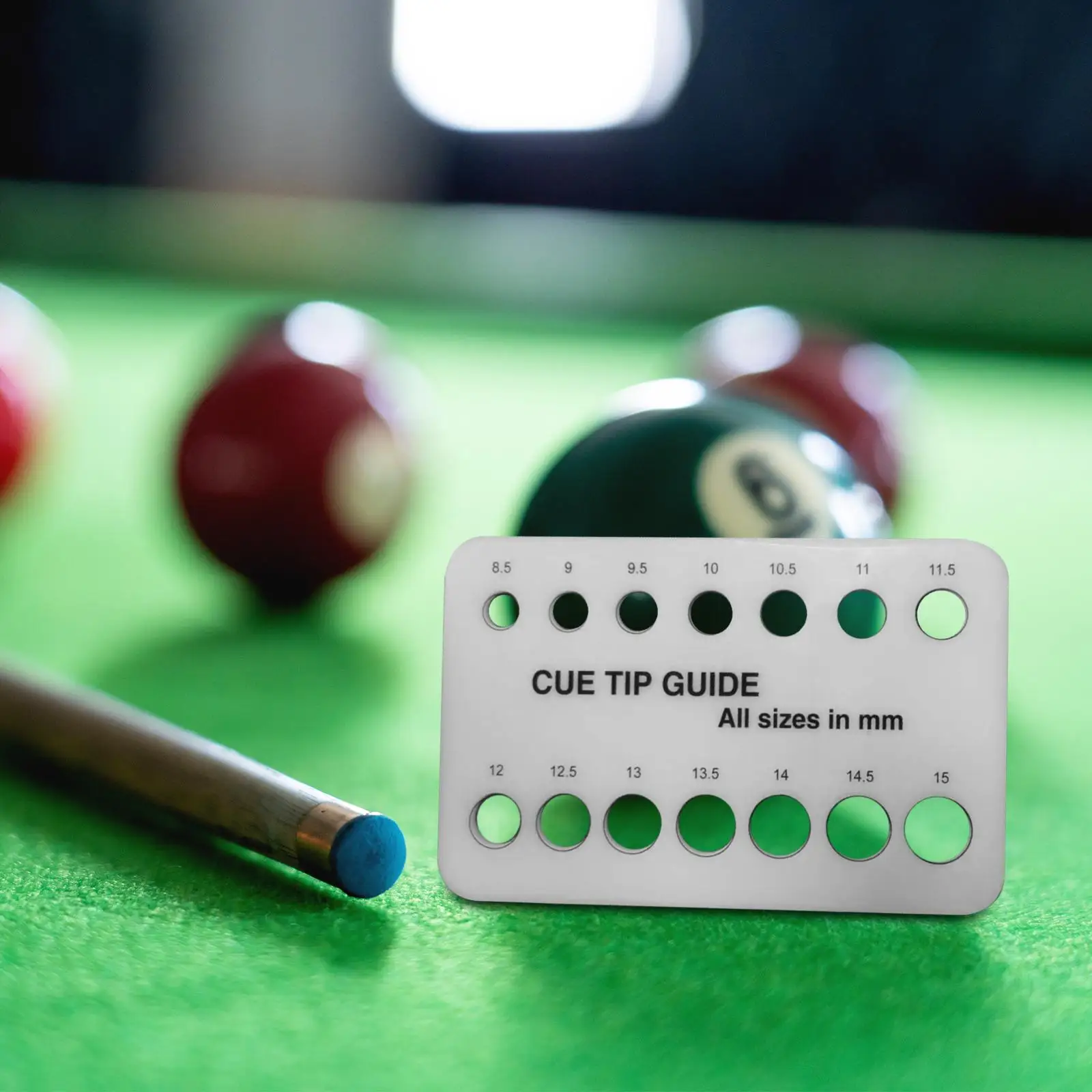 

Cue Tip Gauge Portable Sturdy Billiard Supplies Compact Professional Measure