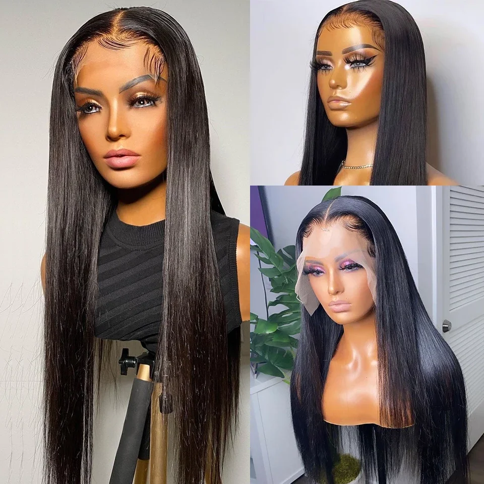 Bone Straight Lace Front Wigs Human Hair Lace Frontal Wig 13x4 Lace Frontal Human Hair Wig Pre Plucked Bleached Knots Wigs