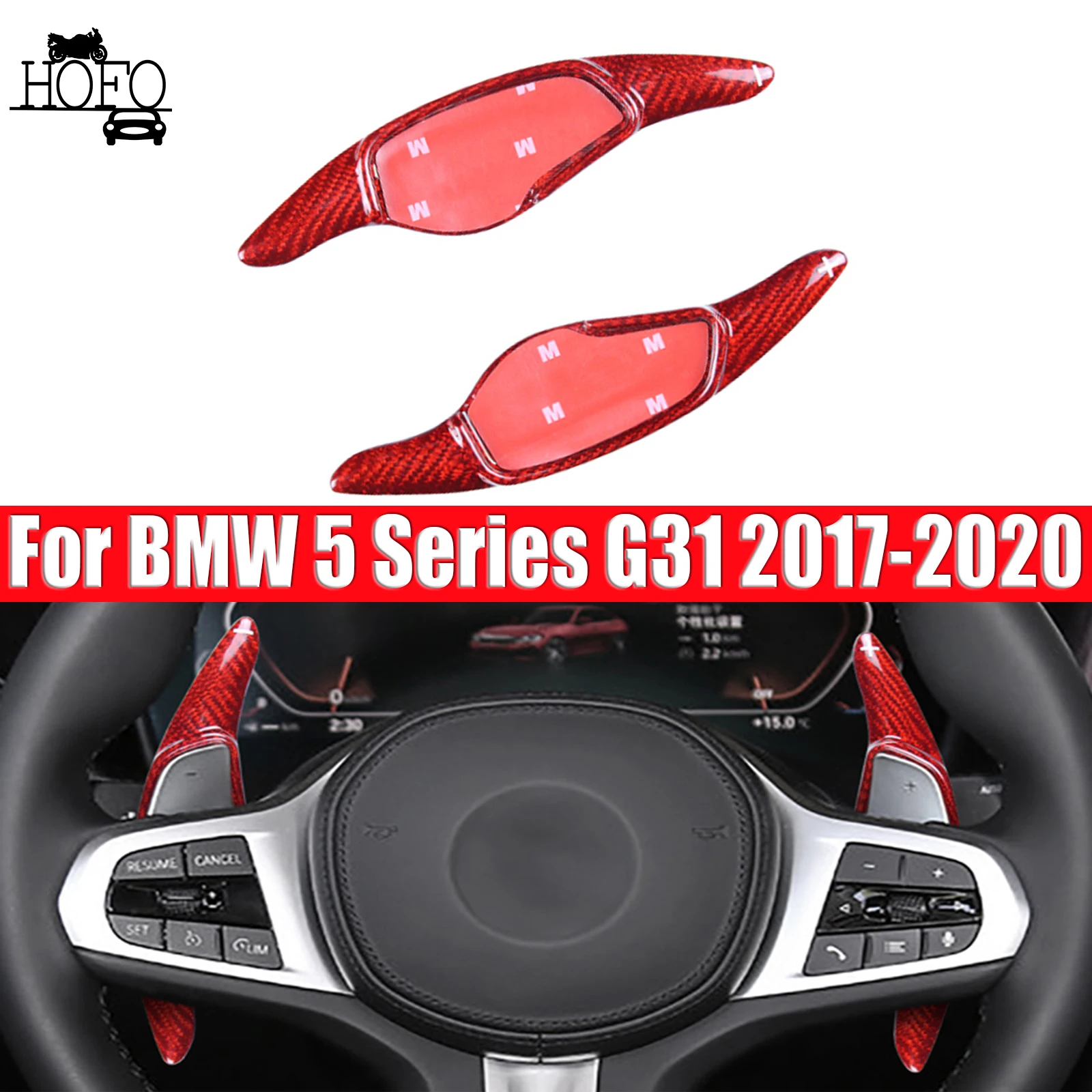 

For BMW 3 Series G20 2018-2020 100% Real Carbon Fiber Car Steering Wheel Shifter Paddle Trim For BMW 5 Series M5 F90 2017-2020