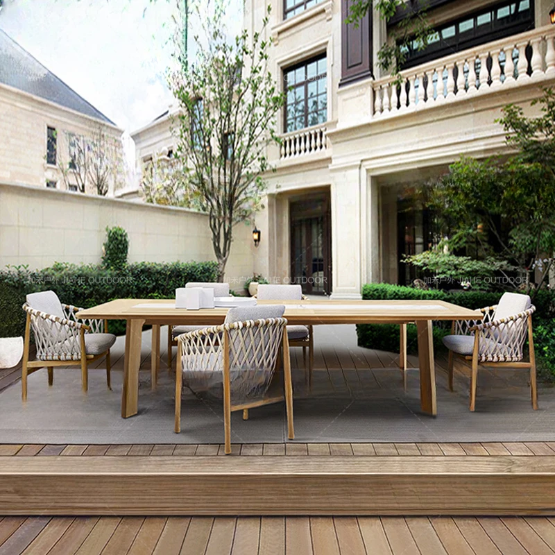 The product can be customized.Customized leisure rattan outdoor table and chair combination villa garden outdoor courtyard