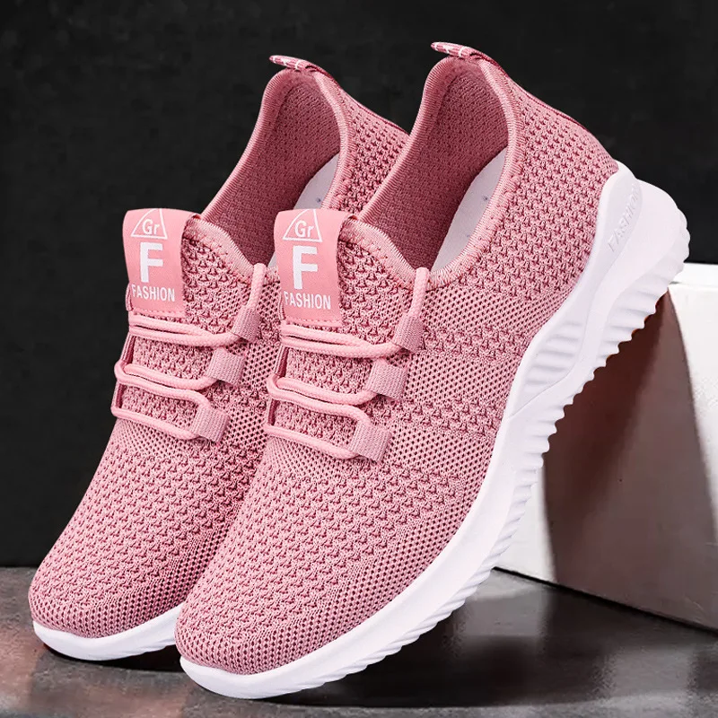 

Comfortable Women's Casual Sneakers Summer Breathable Flat Shoes Fashion Women Sneakers Versatile Lace-Up Running Shoes 2024 New