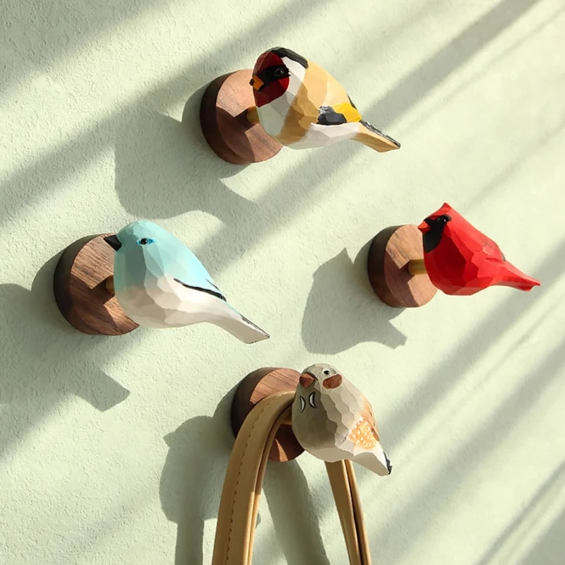 Retro bird hook No punching dual-purpose hook Entry magnetic entrance coat hook