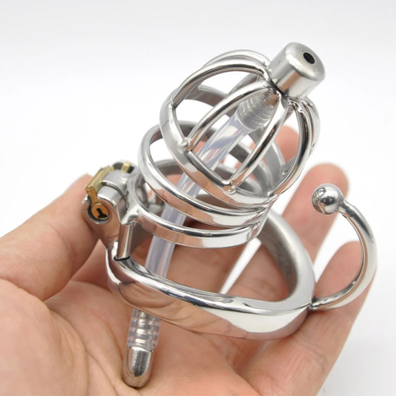 Chaste Bird Stainless Steel Male Chastity Small Cage with Base Arc Ring Devices C275