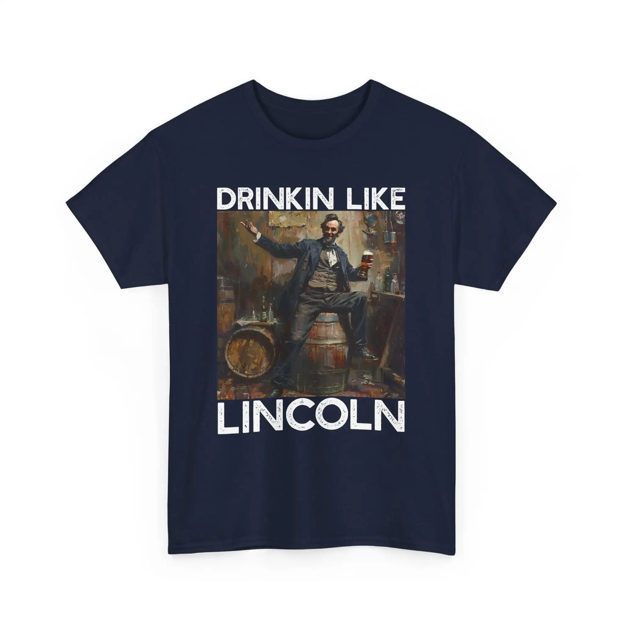 Drinkin Like Lincoln July 4Th Bbq Beer Party T Shirt For Funny American Lover Independence Day