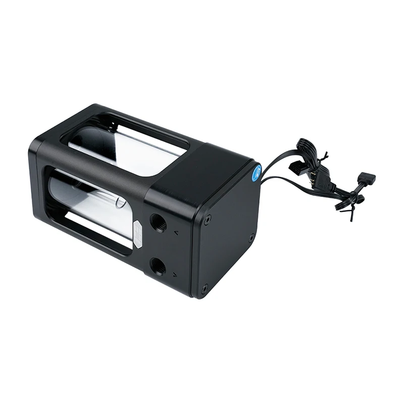 Imagem -02 - Icemancooler Tanque de Água Pequeno Vidro Preto Apenas Bomba Ddc Compatível Reservoir Combo 5v 3pin Argb Light System Dx3120