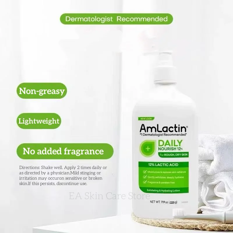 Amlactin Body Lotions Rapid Relief Restoring Lotion+Daily Moisturizing 12% Lactic Acid Lotion Nourishing Body Care Skin Cream
