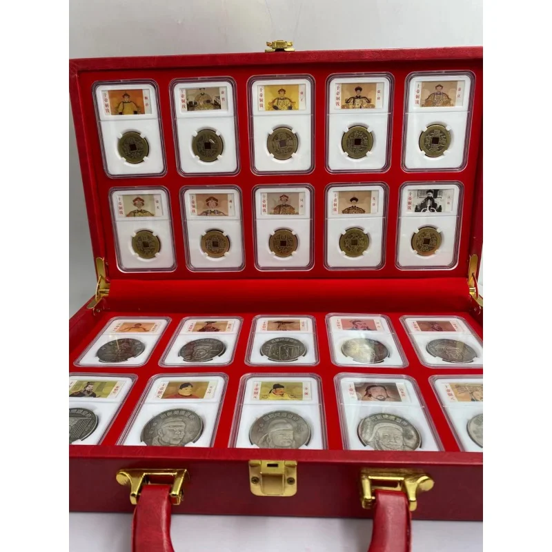 China's Ten Ancient Emperors Silver Yuan Ten Ancient Emperors Copper Coins One Yuan Silver Yuan Box Commemorative Collector's Ed image 2