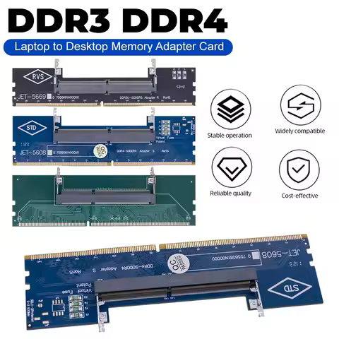 DDR3 DDR4 SO-DIMM To PC DIMM Card Laptop To Desktop Memory Adapter Cards Memory RAM Connector Notebook To PC Computer Converter