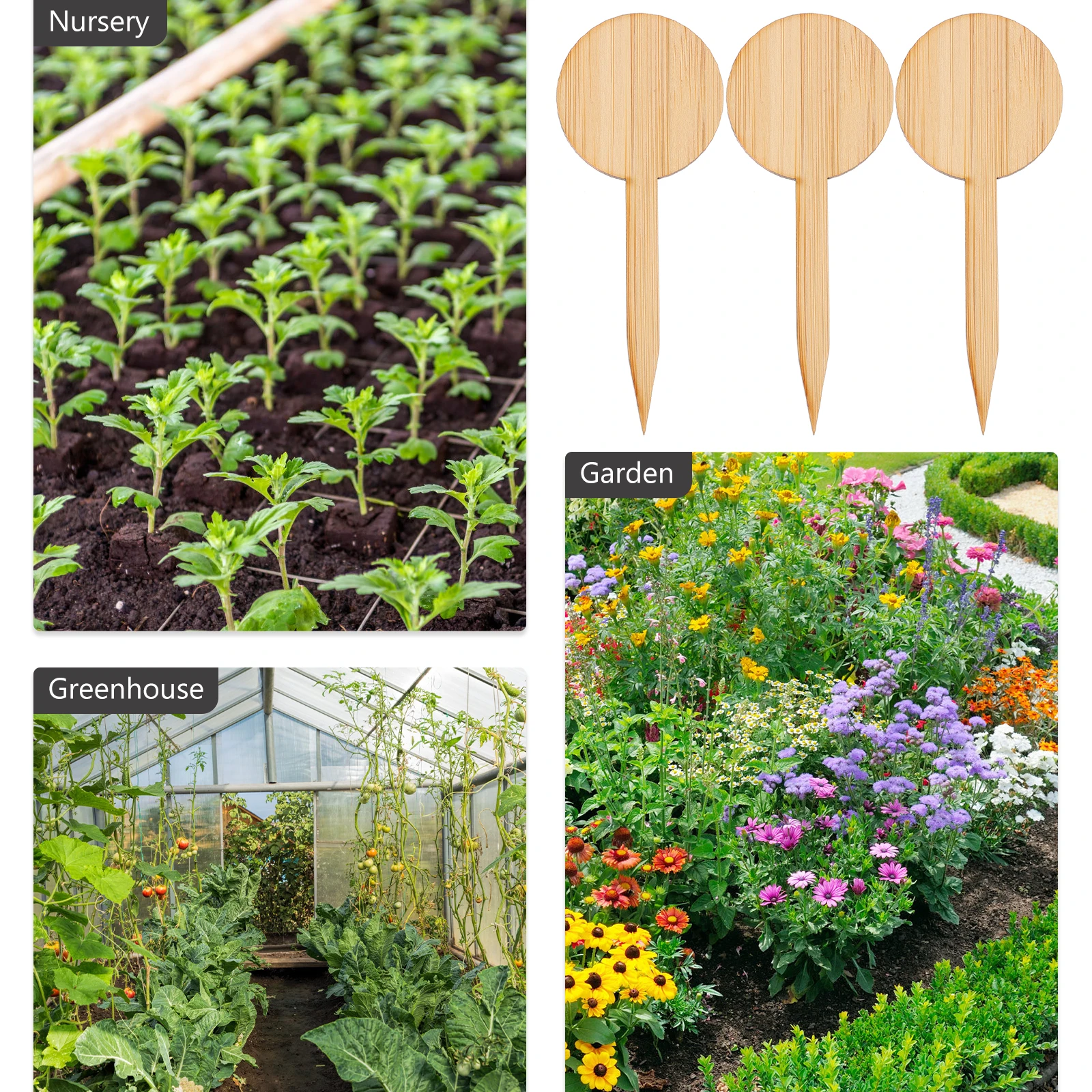 

20 Pcs Gardening Signs Bamboo Plants Labels Stakes Herb Tags Succulent Wooden Markers Thicken Miniature Decors Plaque