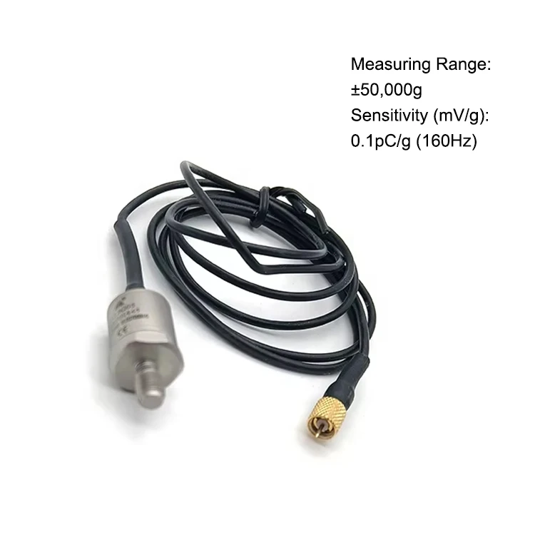 Fast Response 0.1pC/g A12G05 50000g Single Axis sensor Charge Output High Shock PE Accelerometer