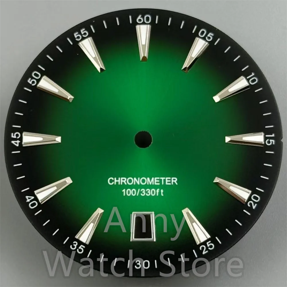 33.5mm Watch Dial 6o'clockSunburst Gradient Black Ocean Blue Red Dial Luminous Suitable For NH35 Movement Watch Accessory view 6
