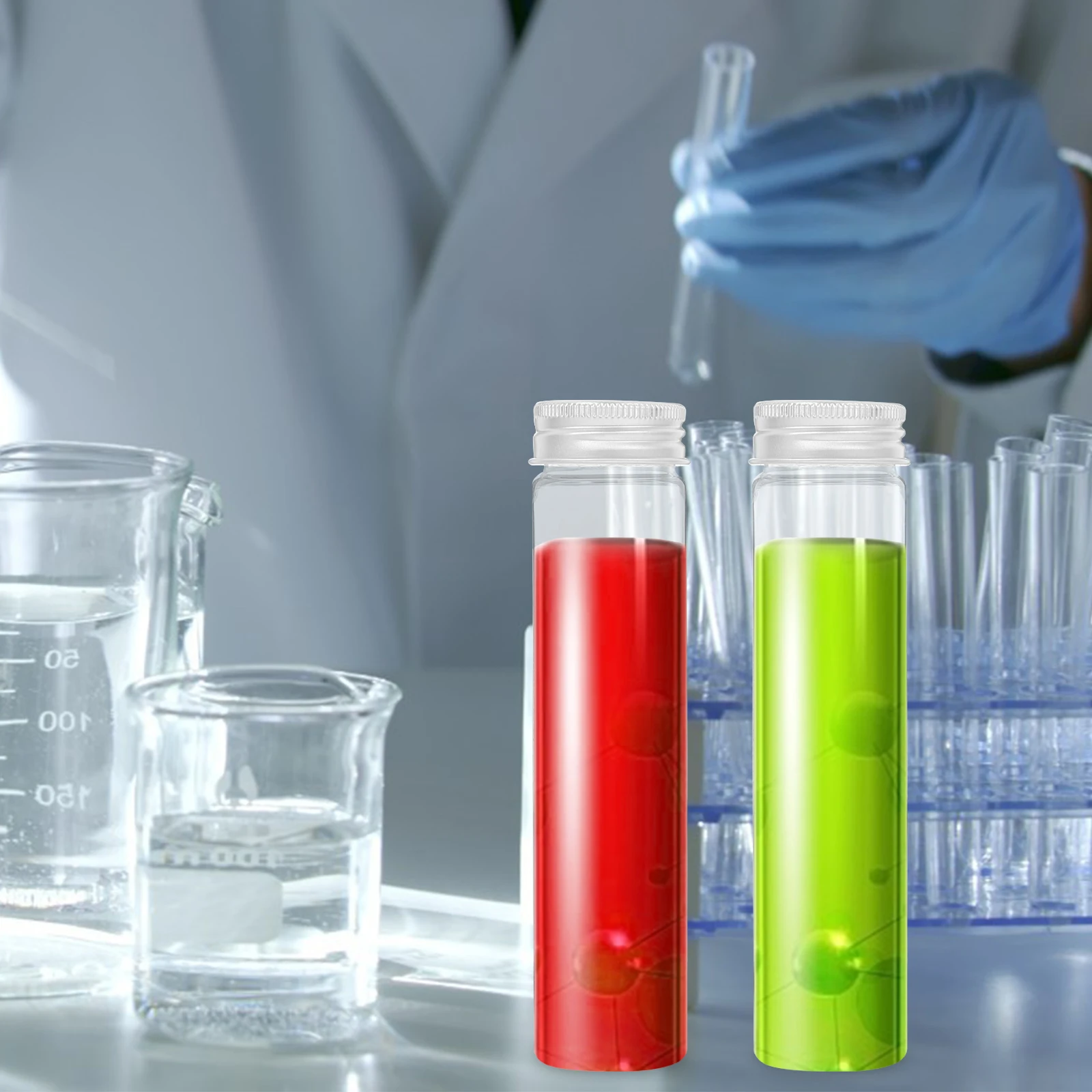 

Storage Tube with Lid Plastic Test Tubes Transparent Containers The Pet Sample Vials