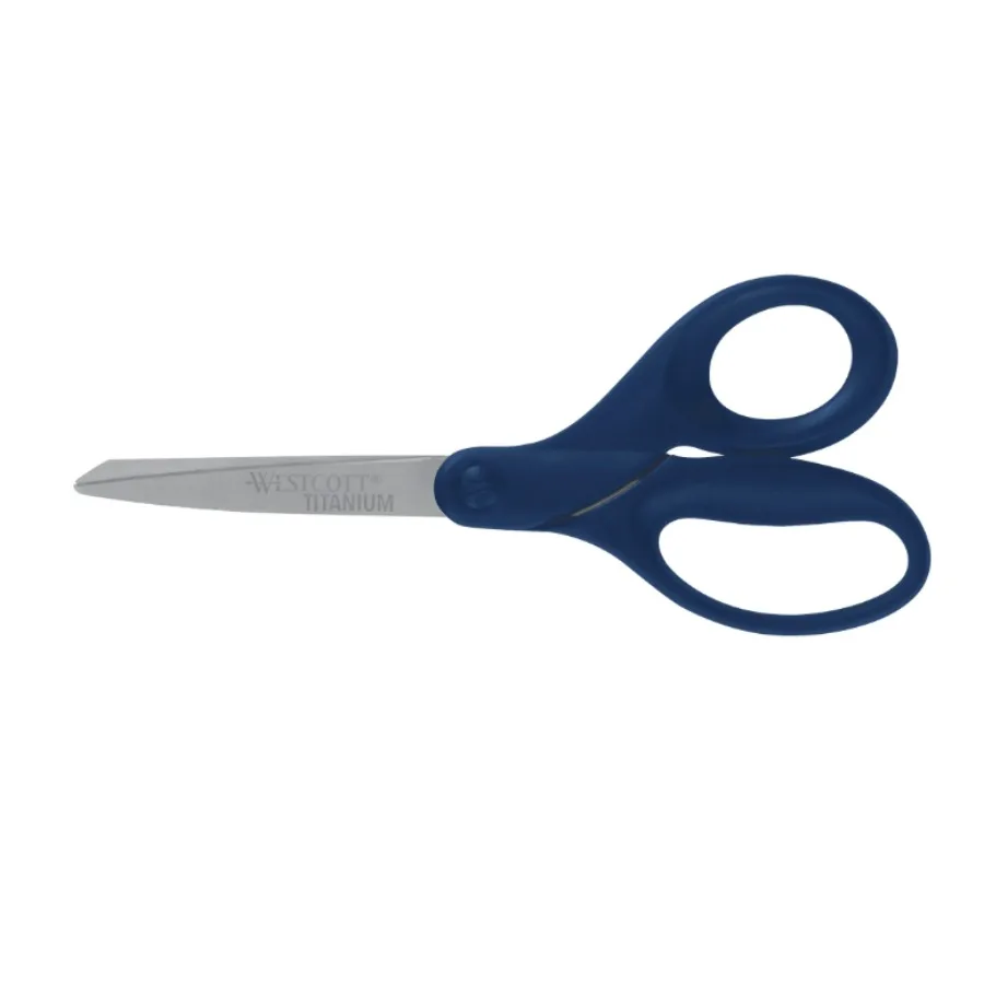 

Westcott Titanium Bonded 8-дюймовые синие прямые ножницы для офиса и школы, уровень для взрослых на 1 каждый.
