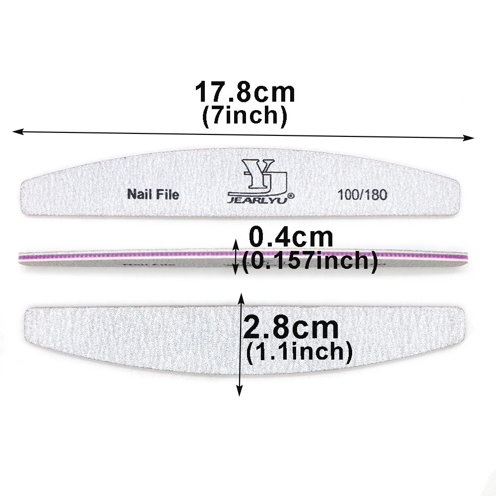 5 SZT. Dwustronne pilniki do paznokci do usuwania pudru, pilniki zakrzywione 80/80 100/100 100/180 150/180 180/240, akcesoria do paznokci, narzędzia do manicure