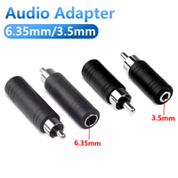 RCA Male Plug to 6.35/3.5mm Female Jack Audio Adapter Converter Connector Mono Jack Socket to Phono Plug Adaptor