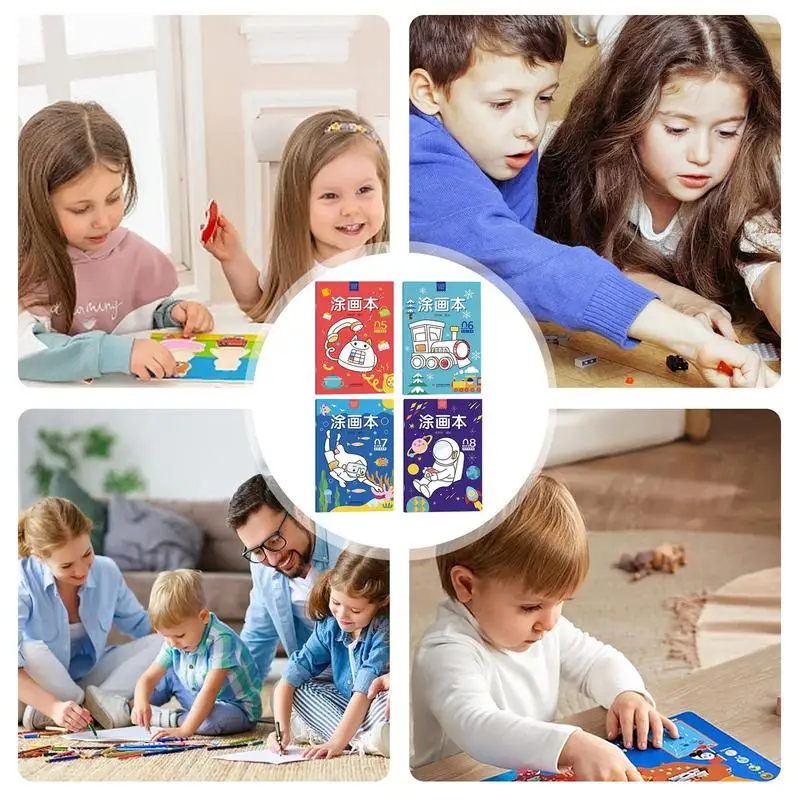 Kolorowanki dla dzieci w wieku 2-4 zabawnych kolorowanek do zabawy luzem 4 książki edukacyjne Mini książki promują dobre samopoczucie dzieci i