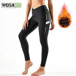 WOSAWE Women’s Thermal Cycling Tights Padded Leggings Cold Weather Training Winter Warm Bike Leggings with Chamois