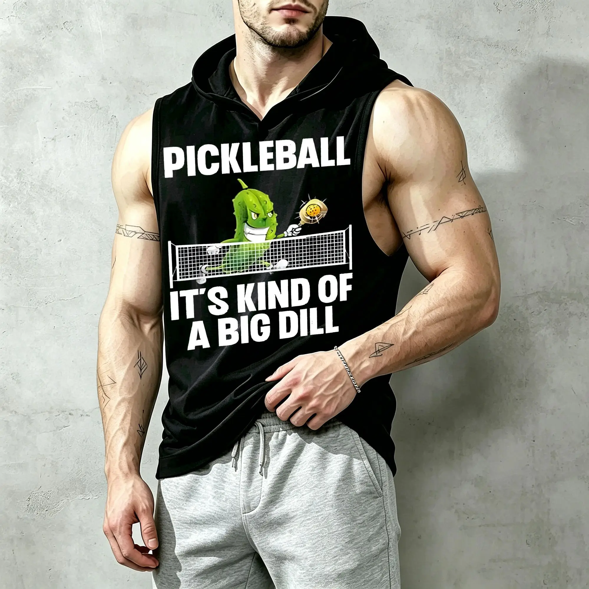 Sudadera con Capucha sin Mangas Unisex 2026, con un Divertido Diseño de Pepino Inspirado en Jugadores de Fútbol Americano, Ideal para el Gimnasio, Tejido Ligero, Corte Holgado