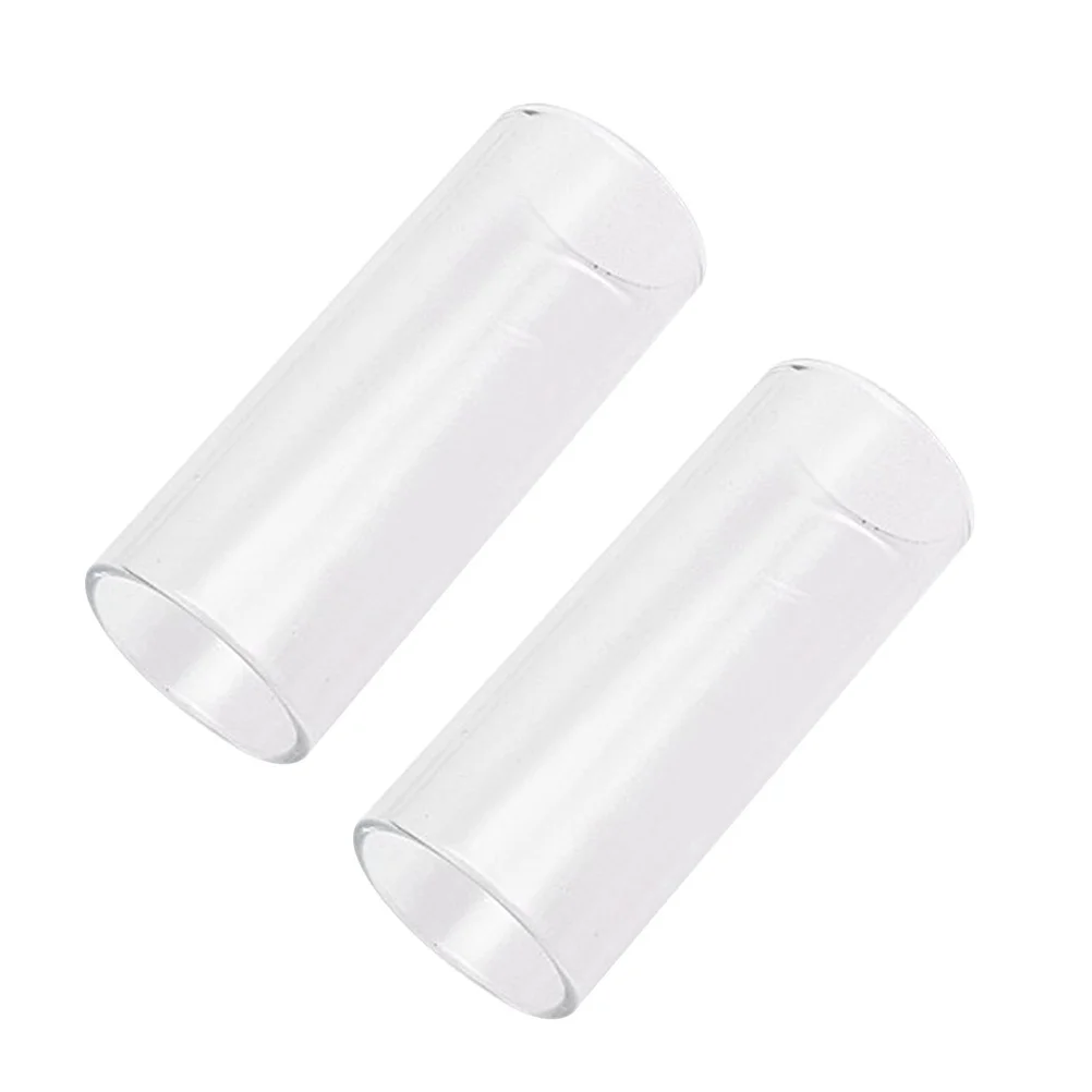 

2Pcs Glass Guitar Slide Premium Heat Treated Annealed Medium Bottleneck Smooth Gliding Clear Tonal Voice Professional Players