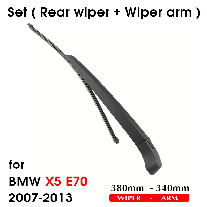 Car Wiper Blade For BMW X5(E70) 2007-2013 Rear Back Windshield Windscreen Rear Wiper 380mm+Arm 340mm Car Accessories
