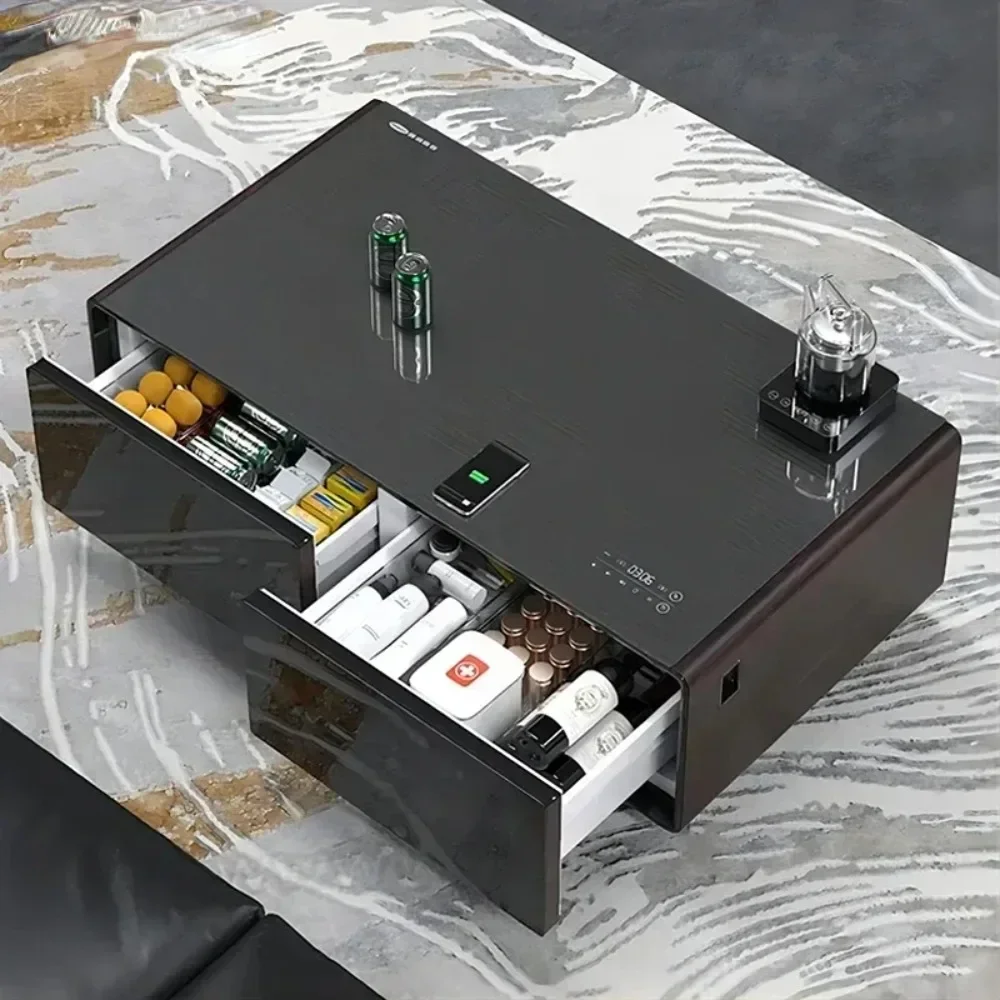 2022 Modern luxury living room furniture touch bluetooth refrigerator wireless charging speaker USB fridge smart coffee