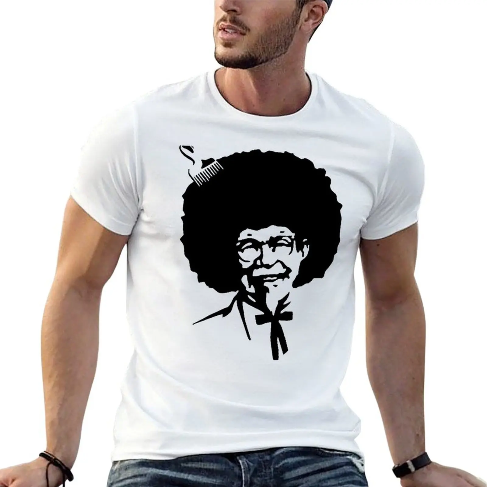 afro kfc T-Shirt oversized graphic tee Luxury men clothes