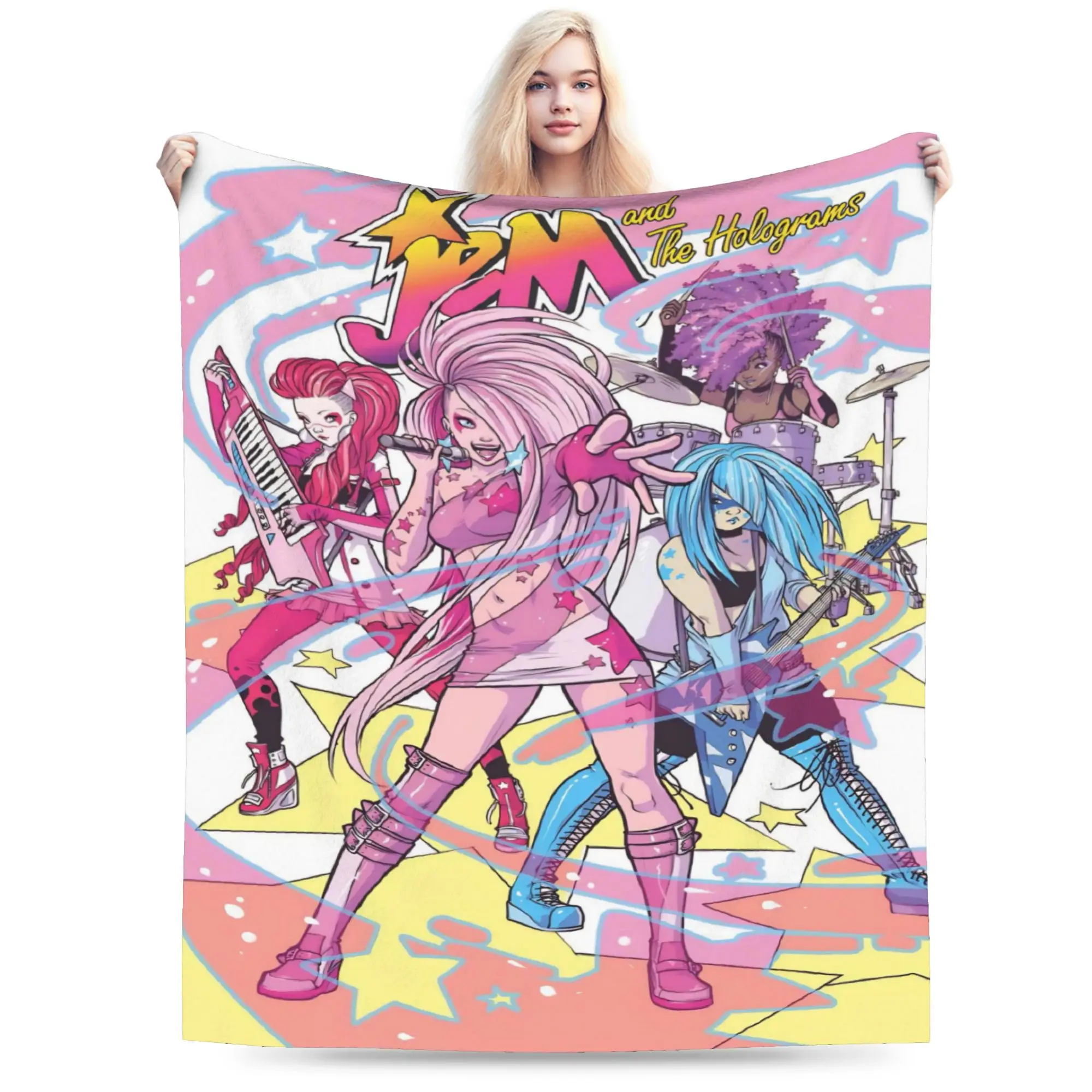Jem And The Holograms Blankets Lightweight Thin Fleece Comfort Gift  Throw Blankets Bedding Throws