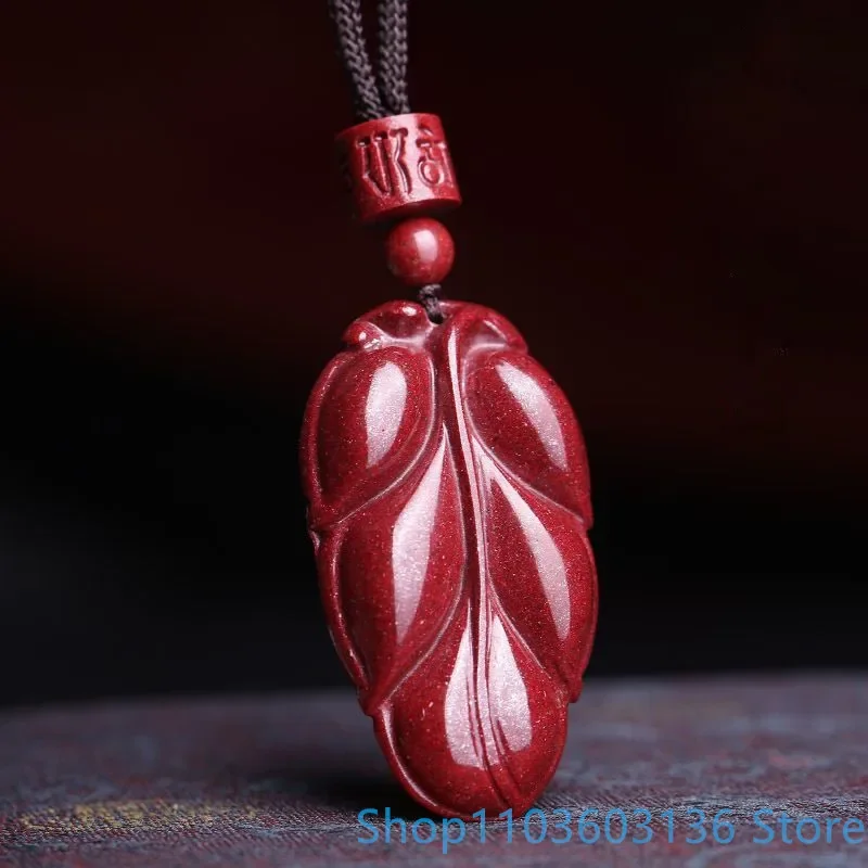 Natural cinnabar Pendant 96 High Content Imperial Purple Gold Sand Amulet Cinnabar flower Pendant Buddhist jewelry for women