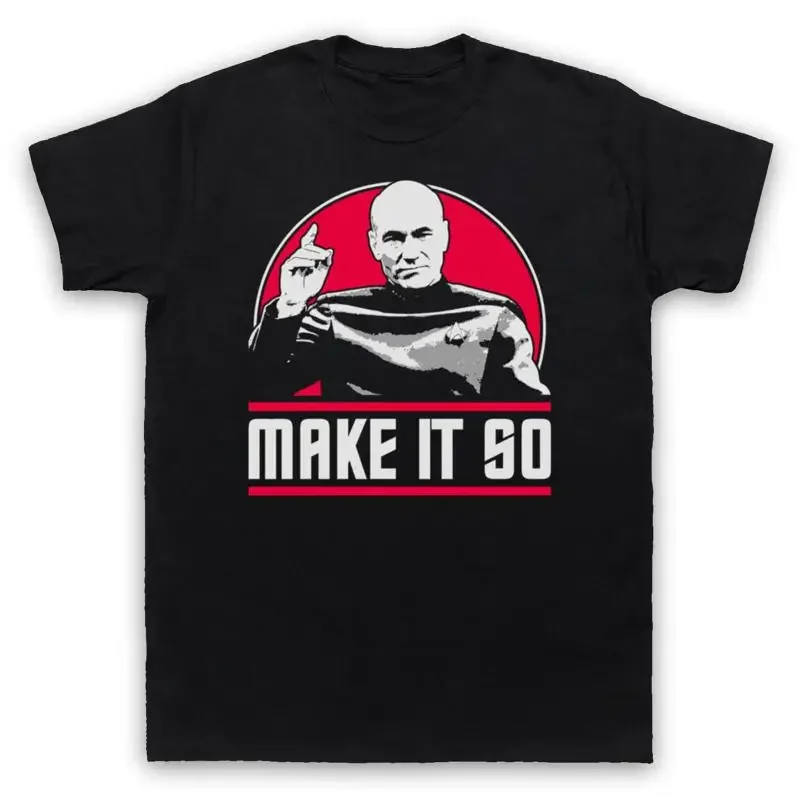 Camiseta de Hombre y Mujer con Homenaje a Jean-Luc Picard, Capitán de Star Trek, Estilo STEWART PIC TREKKIE
